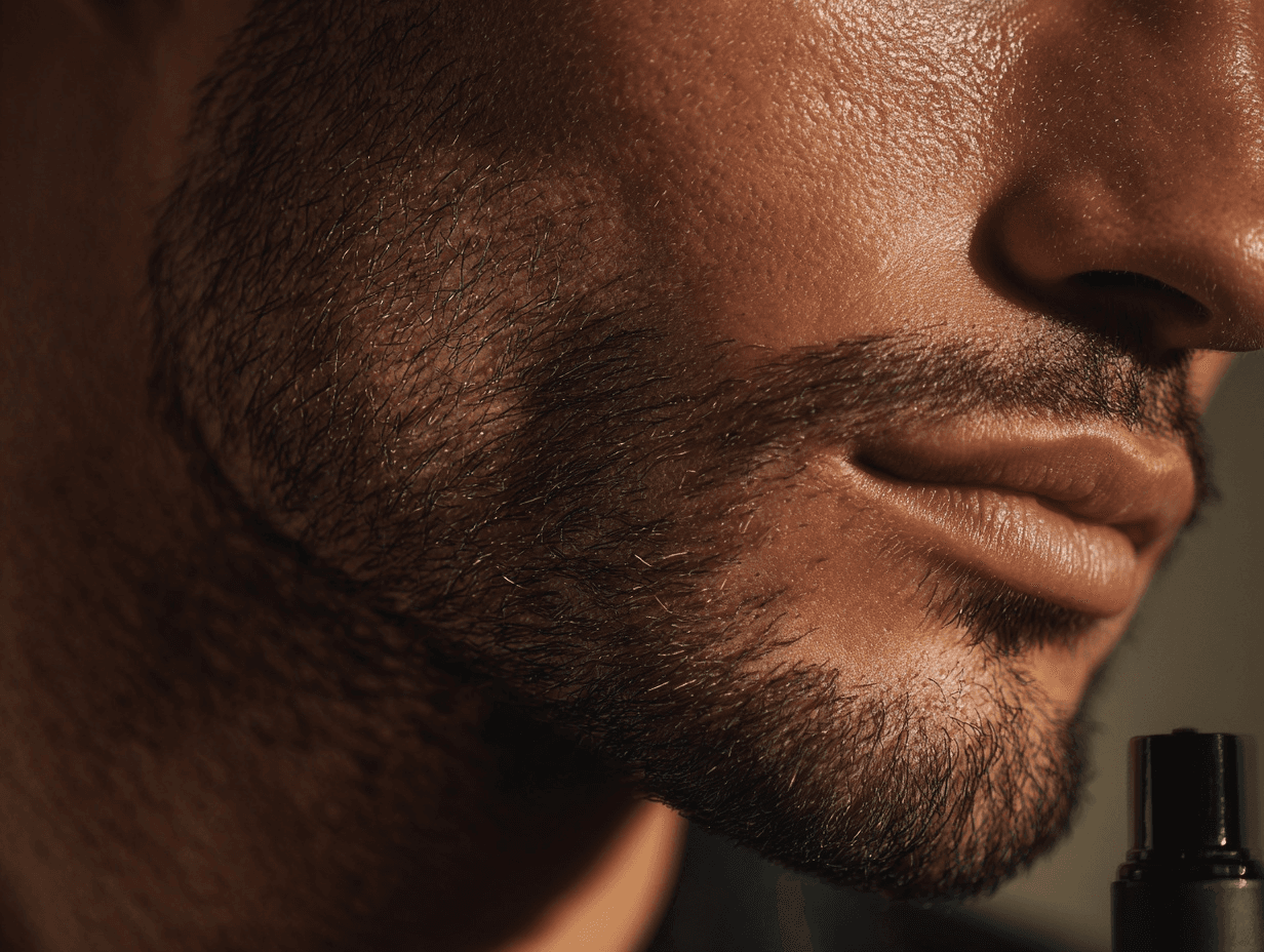 Barba corta perfilada