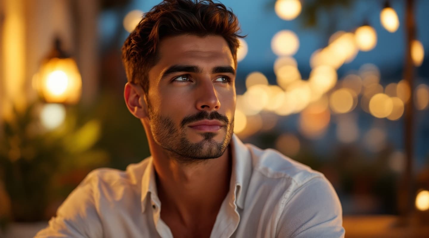Hombre con perfumes hombre verano noche: 3, fotografía editorial masculina