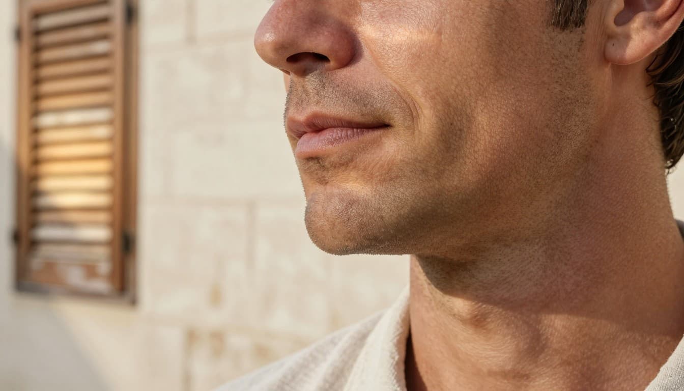 Hombre con rutina facial otoño 2026: qué, fotografía editorial masculina