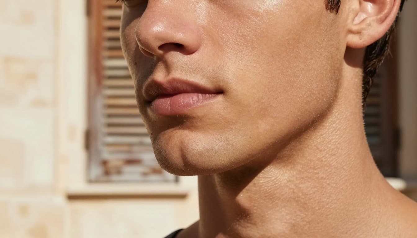 Hombre con sérum antiedad hombre: cuándo empezar, fotografía editorial masculina