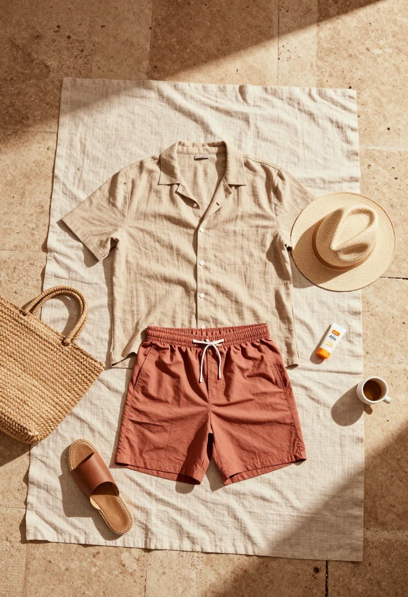 Hombre con look playa hombre 2026: guía, fotografía editorial masculina
