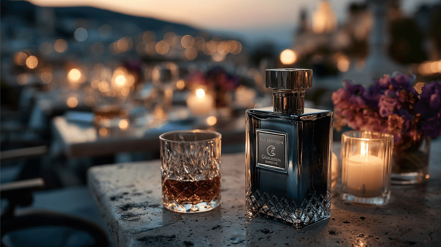 Hombre con perfumes hombre verano noche: 3, fotografía editorial masculina