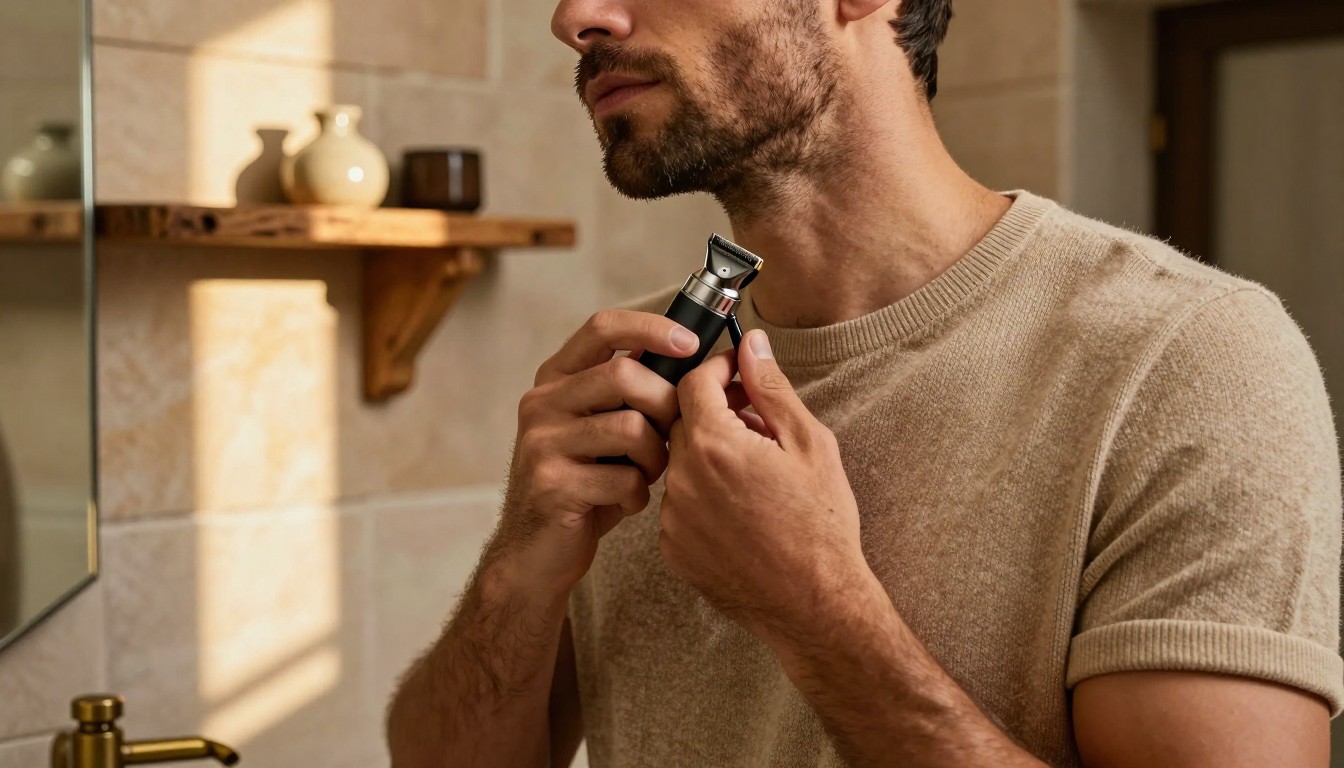 Imagen junto a sección "Cómo conseguir barba verdura en casa paso a paso", fotografía editorial masculina