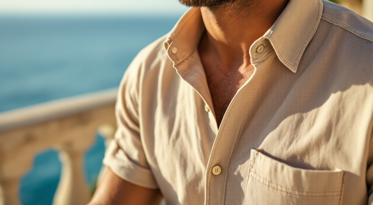 Imagen junto a sección "Cómo combinar la camisa de manga corta por ocasión", fotografía editorial masculina