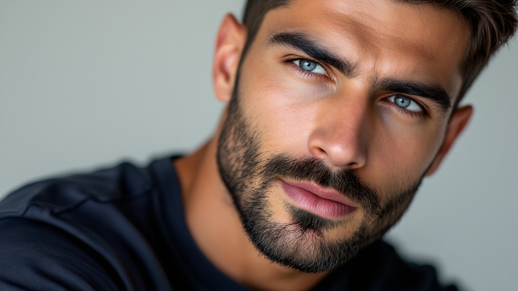 Imagen junto a sección "Para qué sirve el aceite de barba: más allá de la hidratación", fotografía editorial masculina