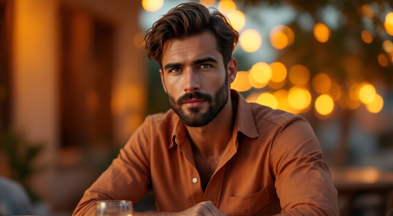 Imagen junto a sección "Look de terraza: entre lo casual y lo cuidado", fotografía editorial masculina