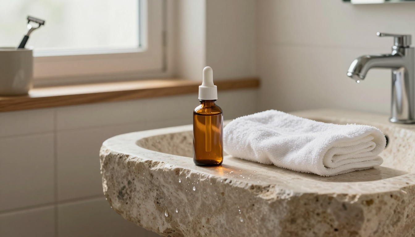 Imagen junto a sección "A qué edad tiene sentido empezar con el retinol", fotografía editorial masculina