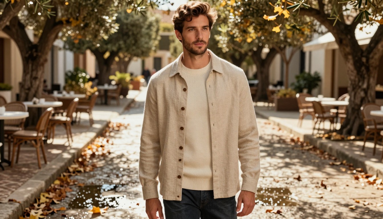 Imagen junto a sección "Rutina facial piel mixta hombre", fotografía editorial masculina